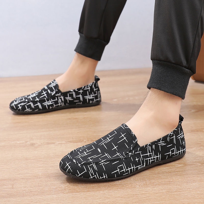 Giày Lười Vải Canvas Thoáng Khí Phong Cách Hàn Quốc Thời Trang Mùa Hè Cho Nam
