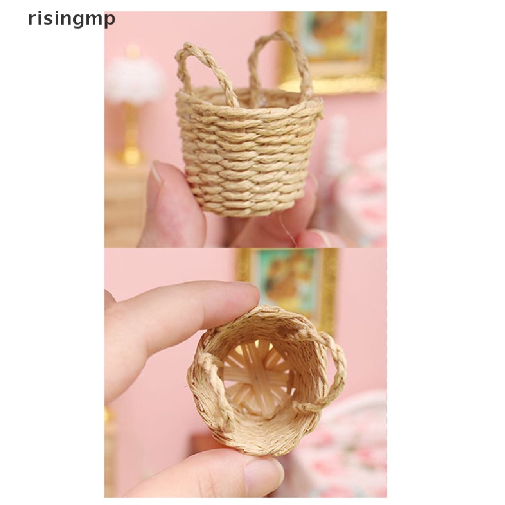 Giỏ Đan Mini Đựng Đồ Trang Trí Nhà Búp Bê Tỉ Lệ 1: 12 ♨Nóng Bỏng