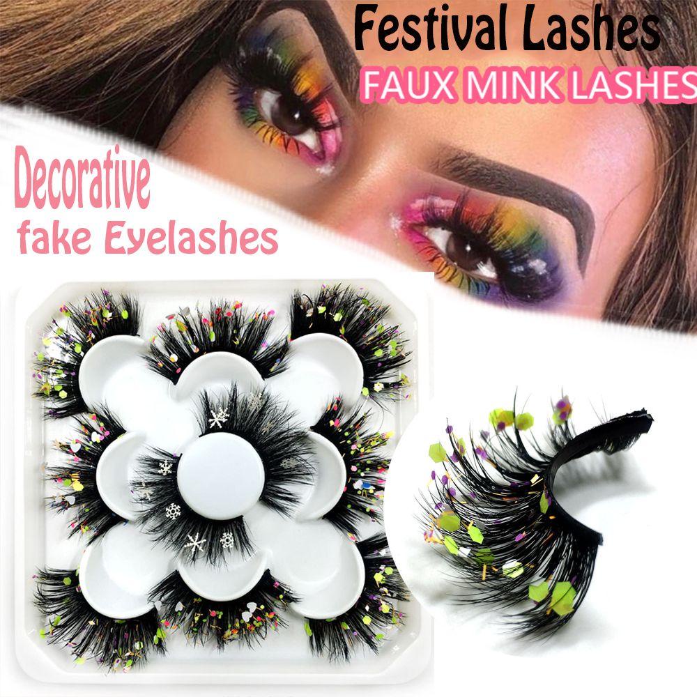 Lông Mi Giả 25mm Trang Điểm Lễ Hội / Ngôi Sao / Bông Tuyết Đính Kim Sa