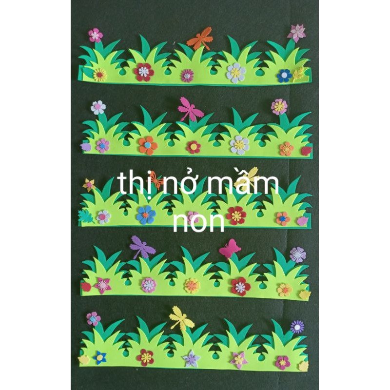 Cỏ trang trí chân tường - hàng rào chân tường nỉ xốp 50cm/1 cái