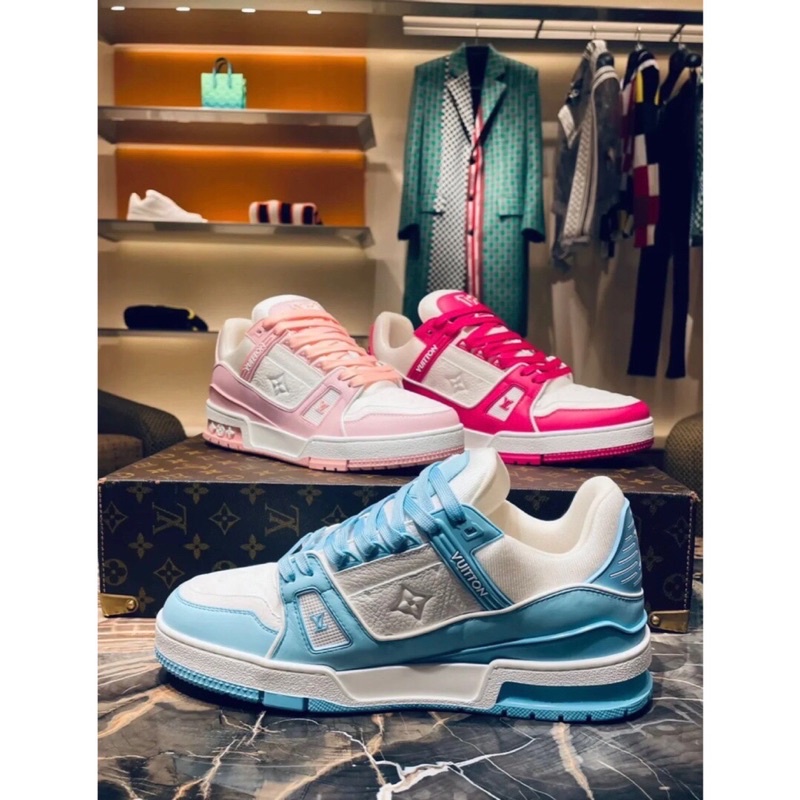 Giày thể thao nữ cao cấp Louis Vuitton LV Trainer màu siêu xinh