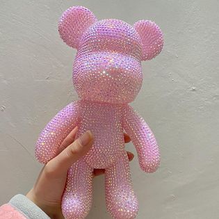Màu Hồng Phấn - Gấu Đính Đá Bearbrick size 23cm Hàng Có Sẵn  - Gấu Tự Đính Đá Dyi