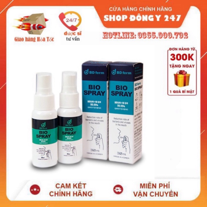 Xịt Họng Sinh Học Bdferm Bio Spray 30ml - Nhập Khẩu Chính Hãng