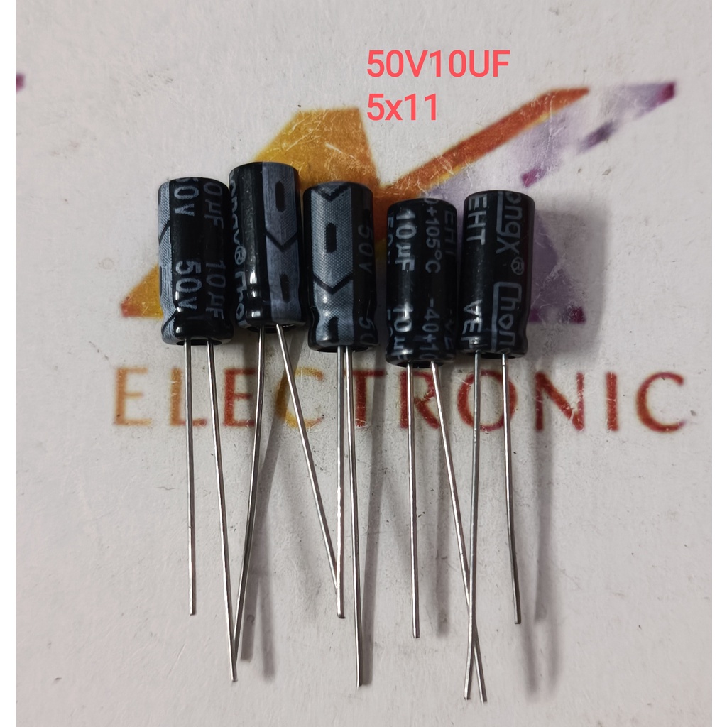 Tụ điện chất lượng cao 50V10UF 50V 10UF 10UF50V Kích thước 5 * 11mm