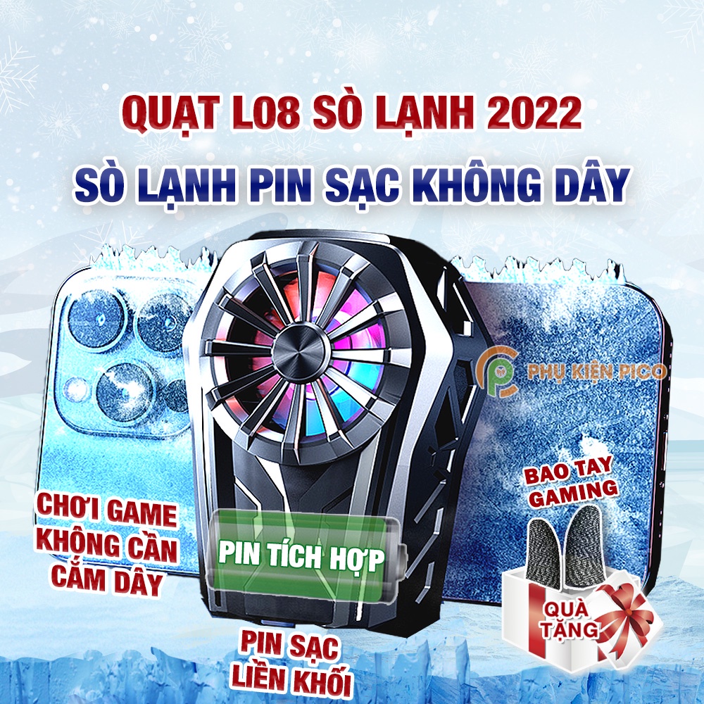 Quạt tản nhiệt điện thoại sò lạnh chạy Pin L08 - Quạt sò tản nhiệt lạnh L08 pin sạc không dây