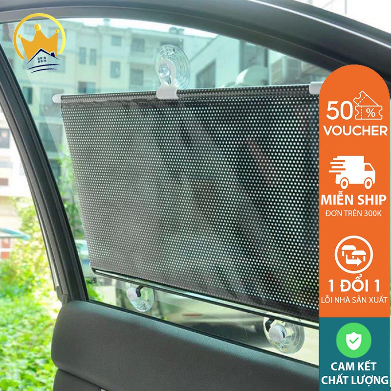 LỚN 58 x 125cm - Rèm Che chắn nắng, chống tia uv tự cuộn gọn gàng cho ô tô, cửa kính