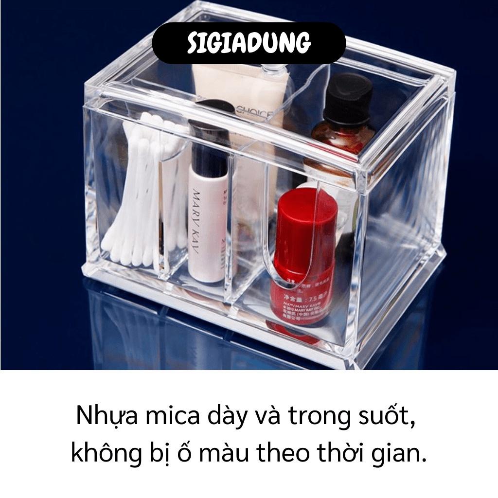 [SGD] Hộp Đựng Bông Tẩy Trang - Khay Kệ Đựng Son, Tăm Bông Trong Suốt, Không Bị Ố Màu 4925