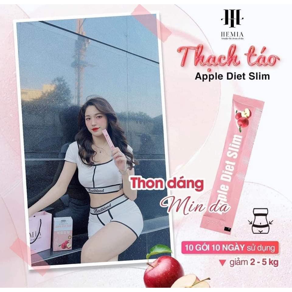 Thạch táo giảm cân Hemia tặng kèm cốm giảm cân