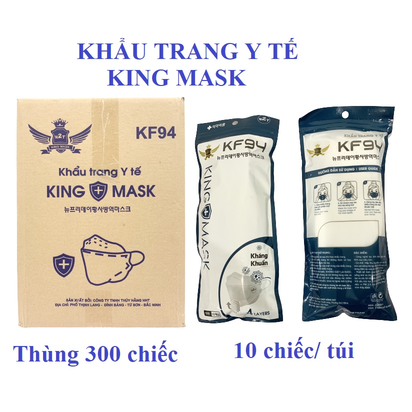 THÙNG 300 CHIẾC KHẨU TRANG LỌC BỤI KHÁNG KHUẨN 4D HOÀNG DŨNG MASK/ KING MASK/ ĐẠI PHÁT KF94 ÔM SÁT MẶT