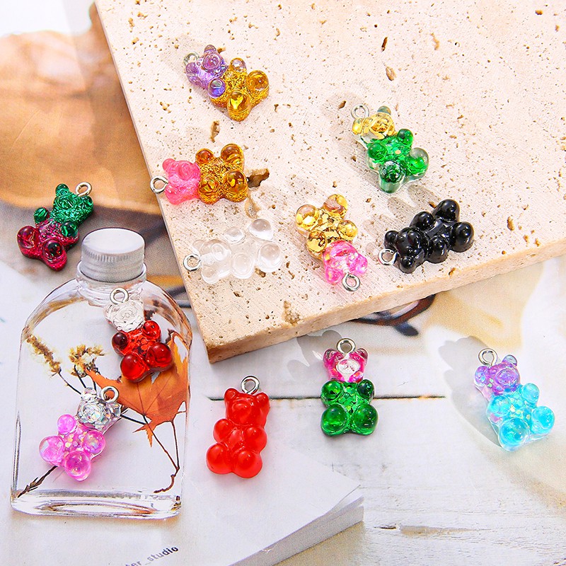 Set 8-10 phụ kiện móc khóa hình gấu tùy màu sắc