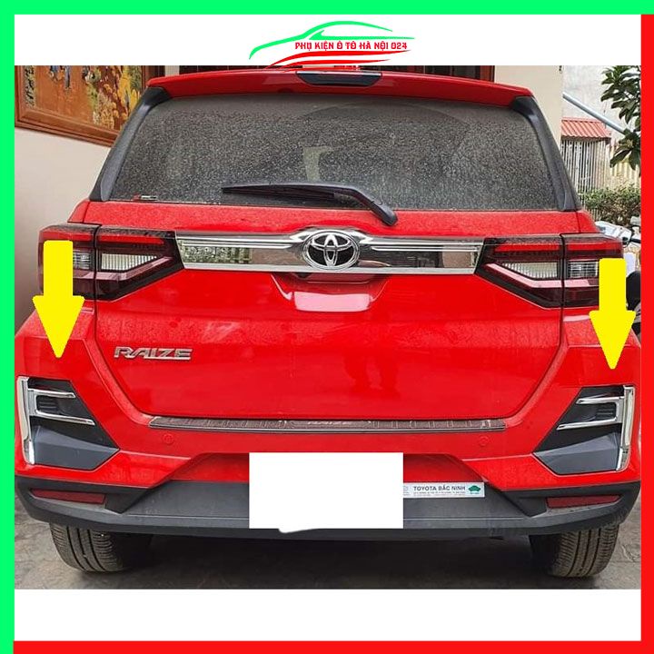 Ốp viền đèn gầm trước sau xe Raize 2021-2023mạ Crom chống trầy trang trí làm đẹp xe