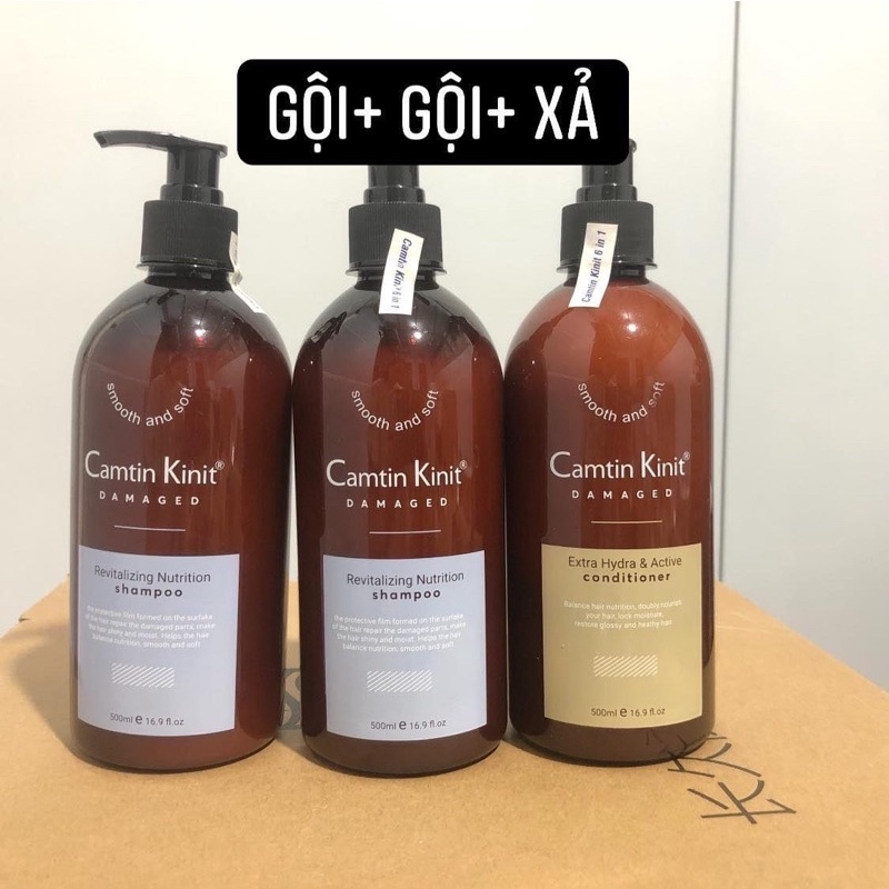Dầu Gội Xả CAMTIN KINIT 500ML Kiềm Dầu Thải Độc, Dưỡng Ẩm Phục Hồi Tóc - Cáo Đeo Nơ