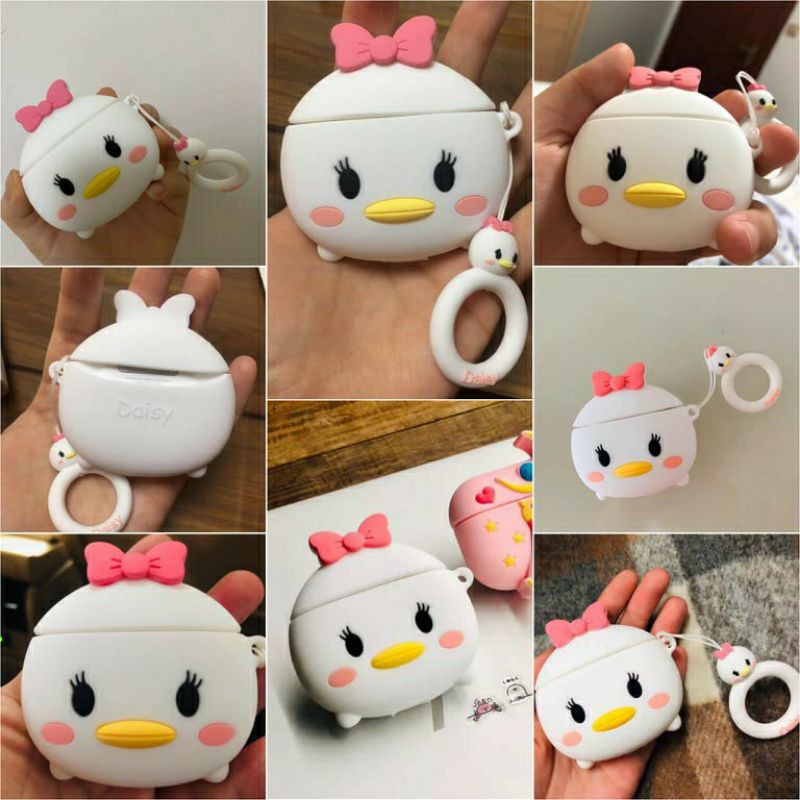 ☘️Tặng kèm móc treo☘️Case Airpod 1 2- Vỏ bao bọc Heo piglet và Vịt Nơ hồng Cover đựng tai nghe không dây Airpods