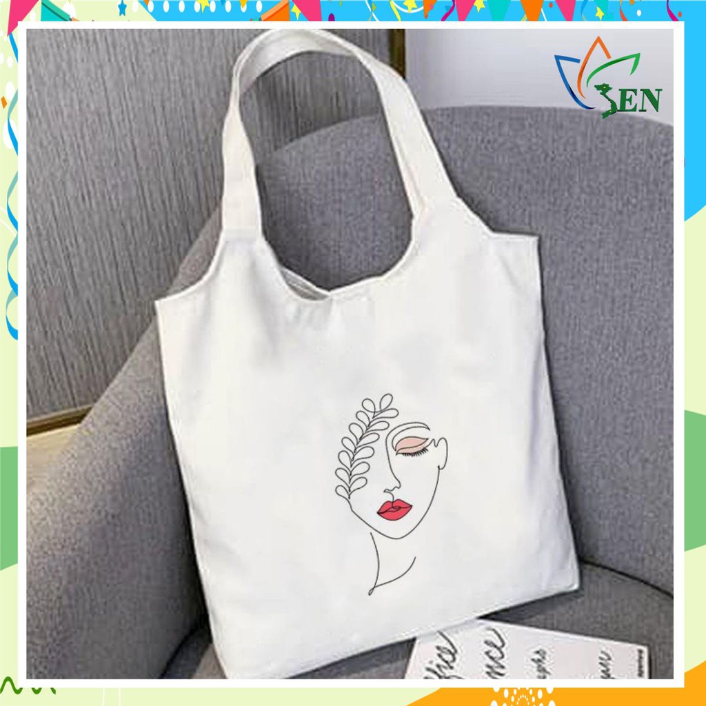 Túi vải in nhiệt Tote In Cô Gái Son Đỏ TT07 cao cấp dành riêng cho các bạn nữ
