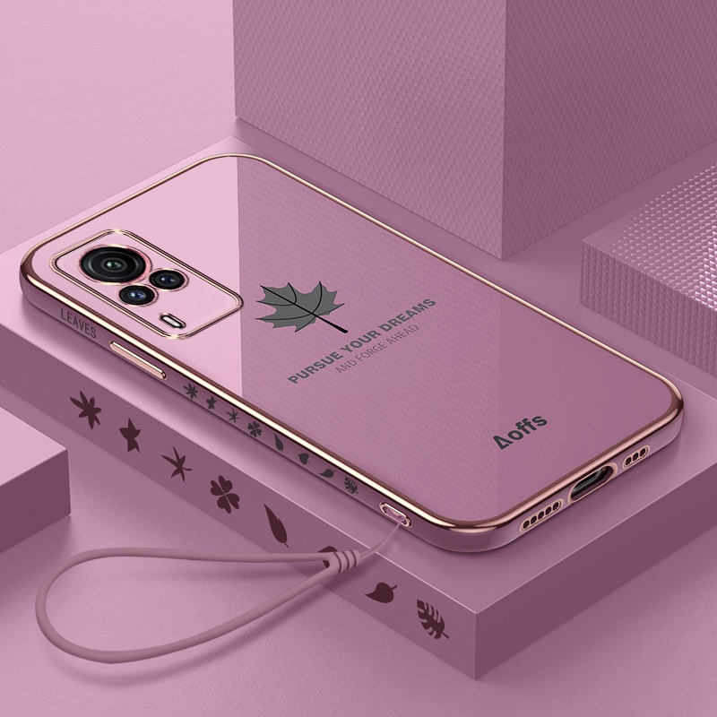Ốp Điện Thoại Mềm Họa Tiết Lá Phong 2 Trong 1 Cho VIVO Y31 2021 Y51A Y53s 4G VIVO V2036 V2031 V2058