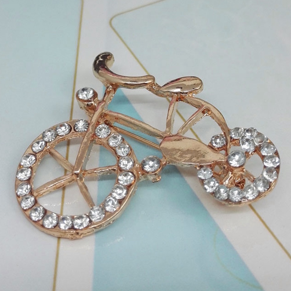 Trâm Cài Áo Hình Xe Đạp Có Đính Đá Hợp Kim