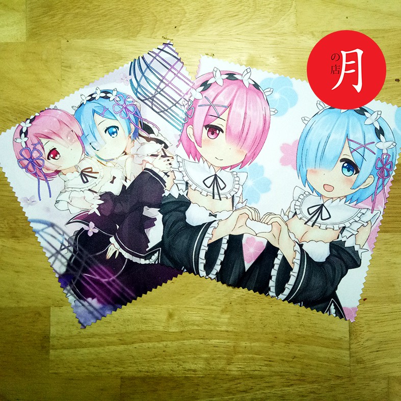 Khăn lau mắt kính Anime Re zero Ram Rem