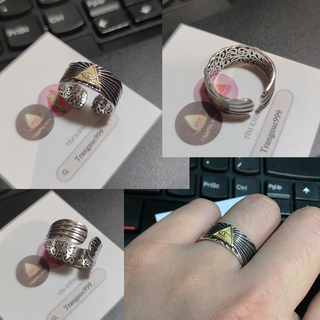 Nhẫn Nam Eye of God Chiều rộng Làm như cũ Cổ điển Khí chất bá đạo Ba chiều Quà ngày lễ tình nhân Làm bằng tay NH-151