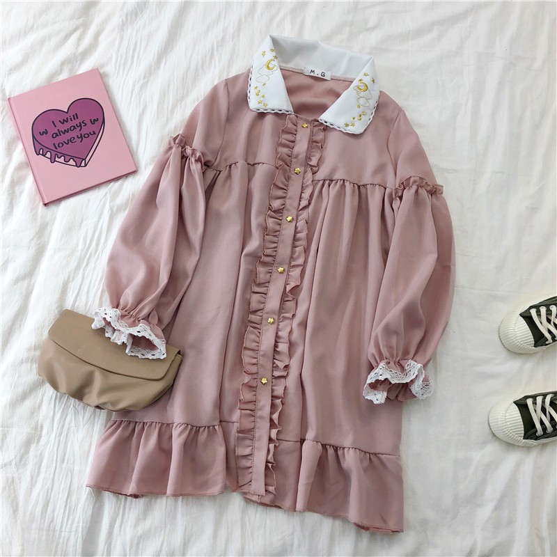 Đầm babaydoll hồng lolita NB kèm ảnh thật 🌸