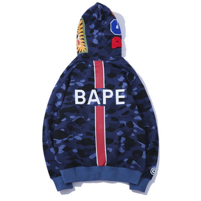 2021 New A Bathing Ape Classic Men And Women Bape X PSG Shark Hoodie Jacket Sweater