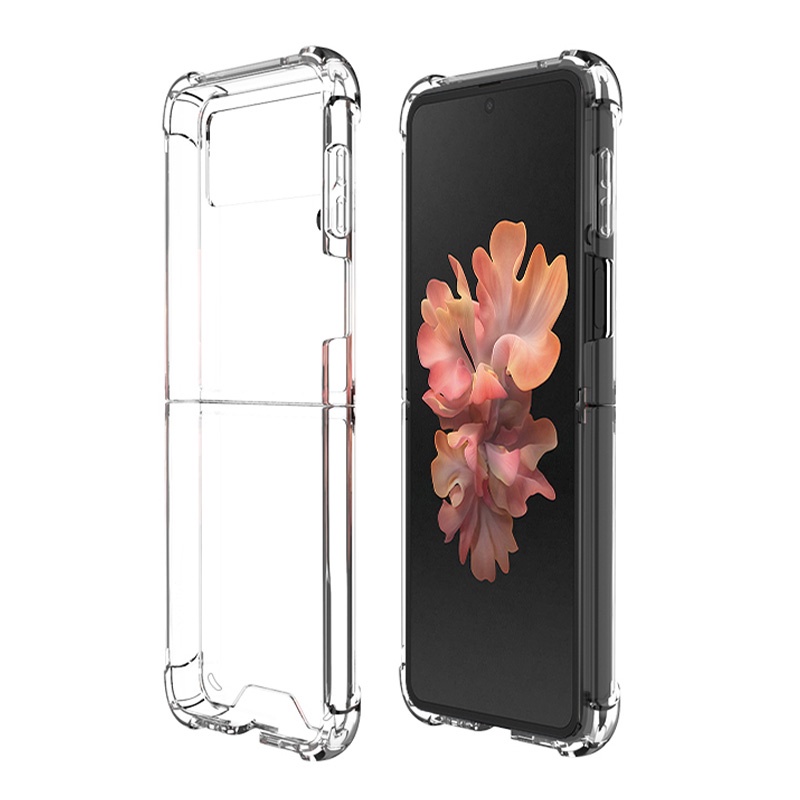 Ốp Điện Thoại TPU + PC Mềm Trong Suốt Siêu Mỏng Chống Sốc Cho Samsung Galaxy Z Flip 3