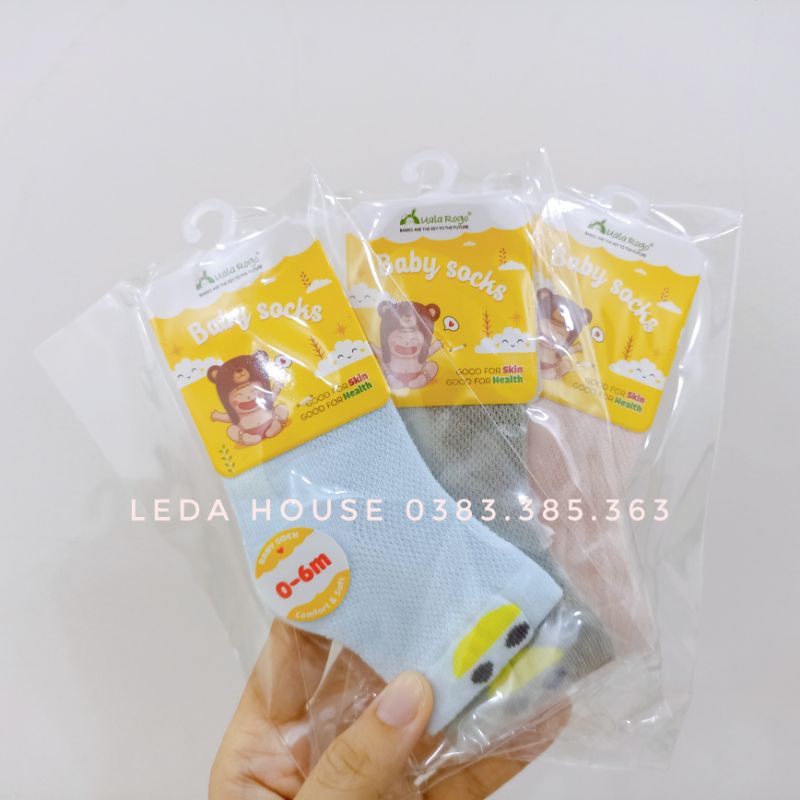 Tất hình thú cho bé trai bé gái từ 0 đến 1 tuổi, Vớ lưới cho bé sợi tre Uala Rogo