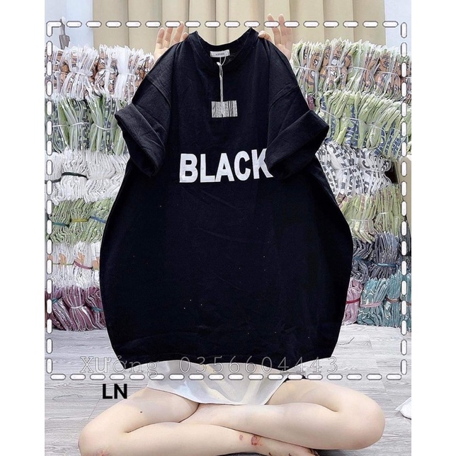 Áo phông chữ to Black DA6