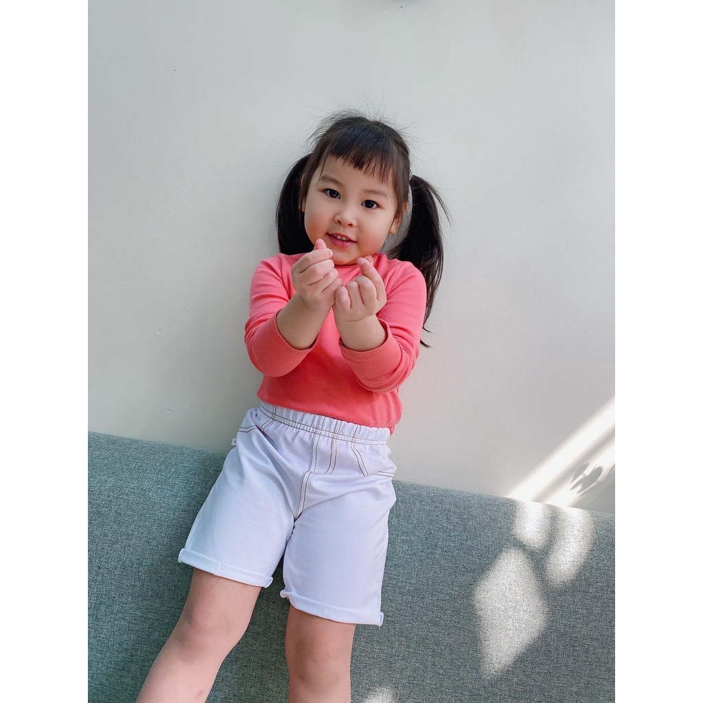 Quần đùi giả jean cho bé trai, bé gái co giãn, thoáng mát size từ 30-65kg