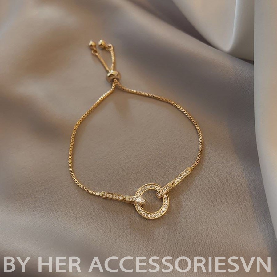 Vòng tay nữ, lắc tay nữ dây rút " Over Ring " phối đá phong cách Vintage HER.ACC T5 | BigBuy360 - bigbuy360.vn