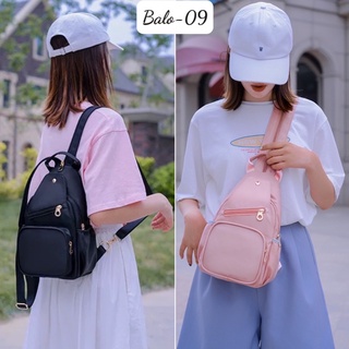 Balo Nữ trơn nhỏ nhiều ngăn Balo-09