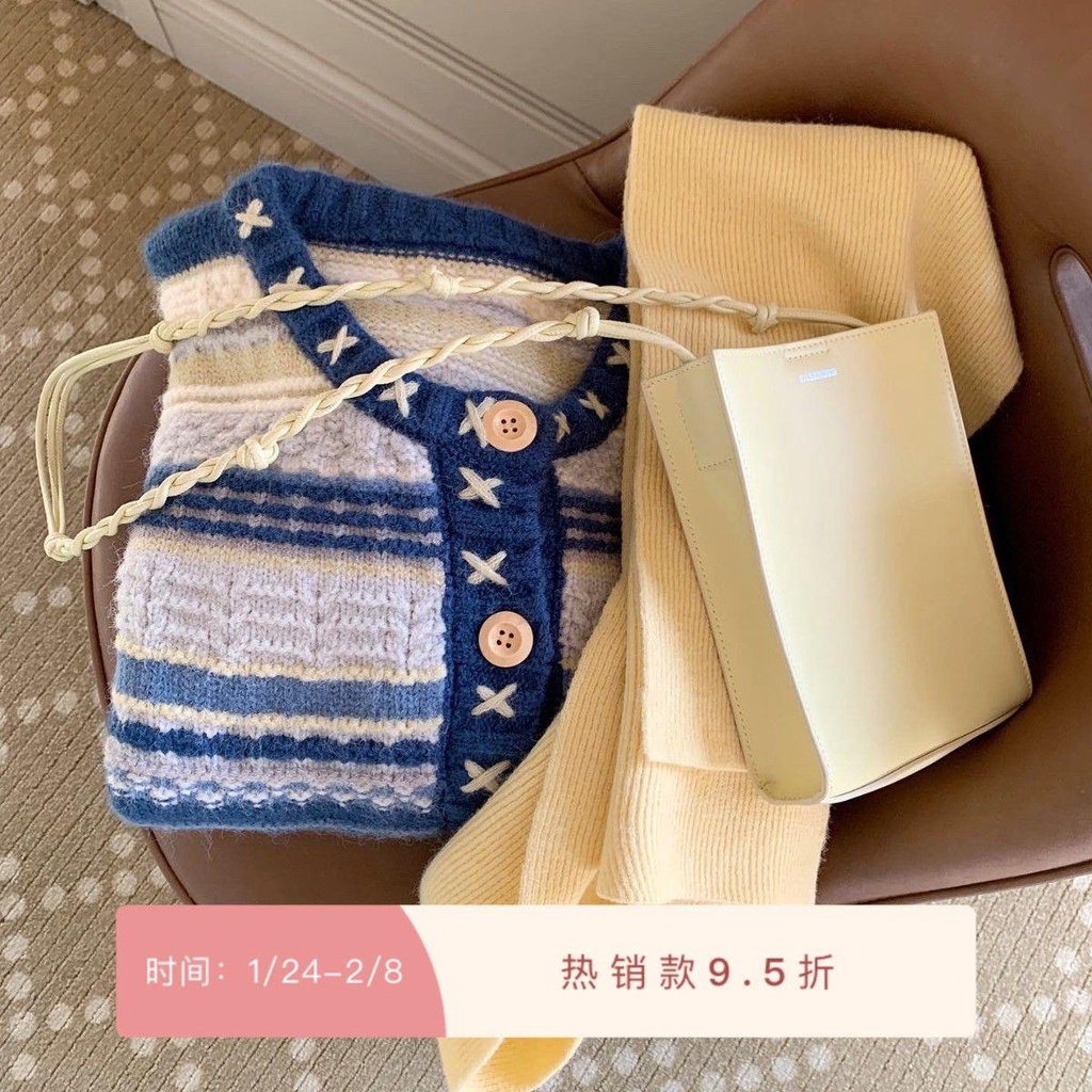 Freshtaro Áo Khoác Cardigan Dệt Kim Dáng Dài In Họa Tiết Sao Biển Retro Nặng Cho Nữ