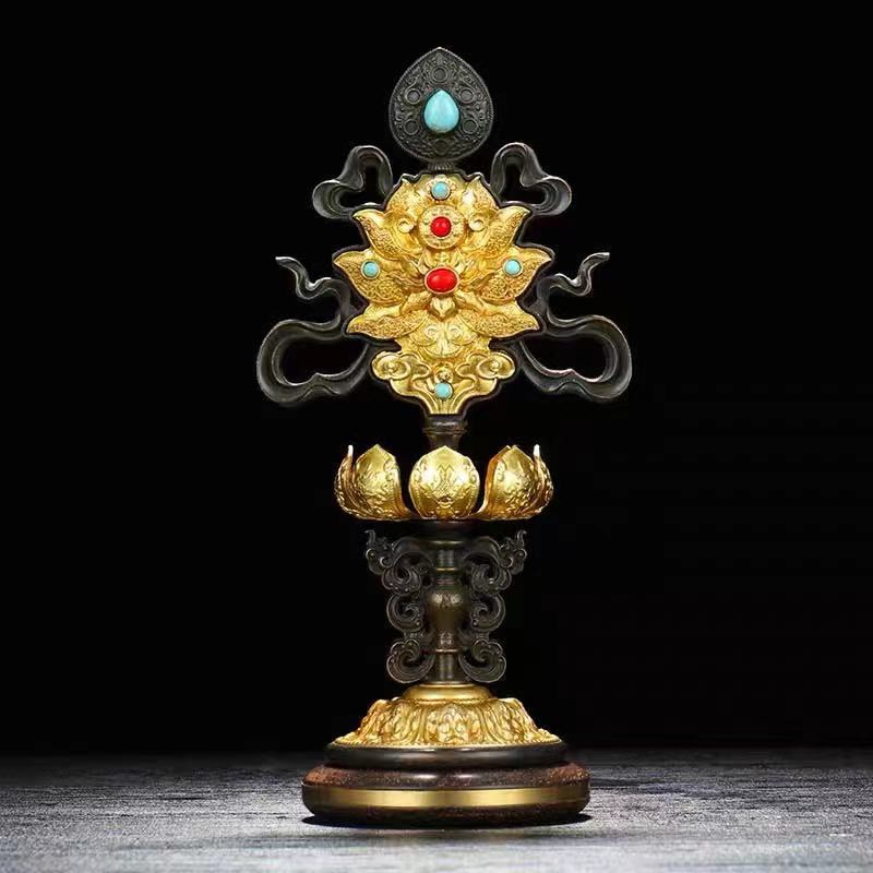 Bộ 8 CÁT TƯỜNG HỢP KIM CÓ ĐẾ GỖ (22CM ）