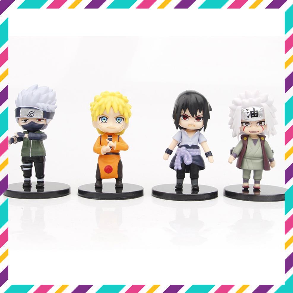 Mô Hình Naruto ChiBi Siêu Đẹp, Bộ 4 Mẫu Naruto ChiBi Thế Hệ Mới - Cao 6,5cm