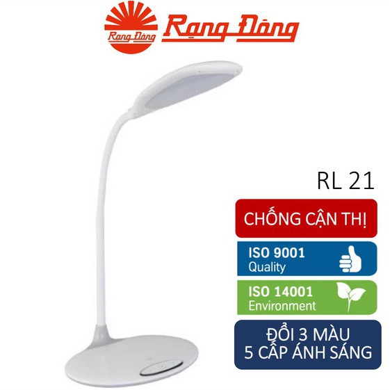 Đèn Bàn Cảm Ứng LED Rạng Đông - RD-RL-21.LED, Thay Đổi Ánh Sáng, 5 Mức Sáng