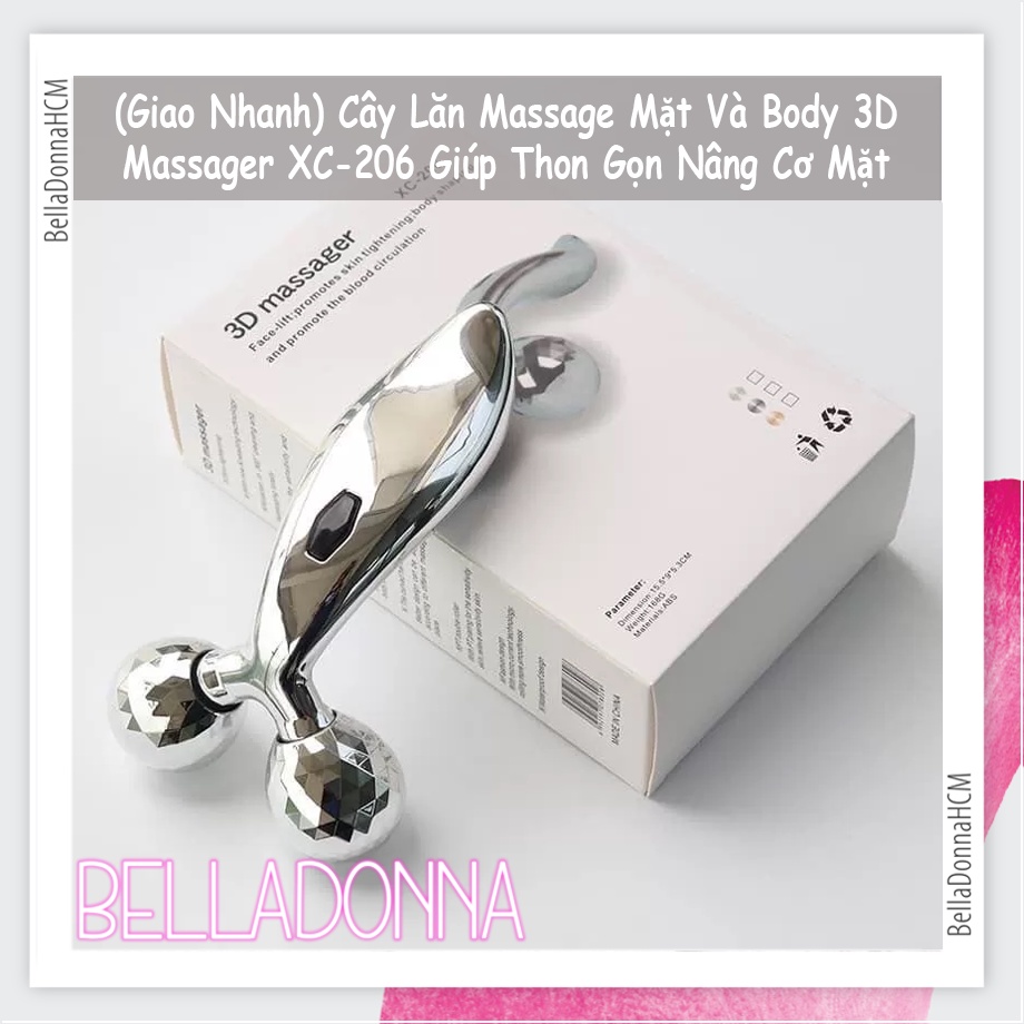 (Giao Nhanh) Cây Lăn Massage Mặt Và Body 3D Massager XC-206 Giúp Thon Gọn Nâng Cơ Mặt