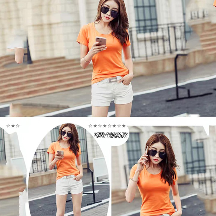 Áo thun nữ trơn Hàn Quốc đẹp vải mềm mịn thoáng mát LN08 | BigBuy360 - bigbuy360.vn