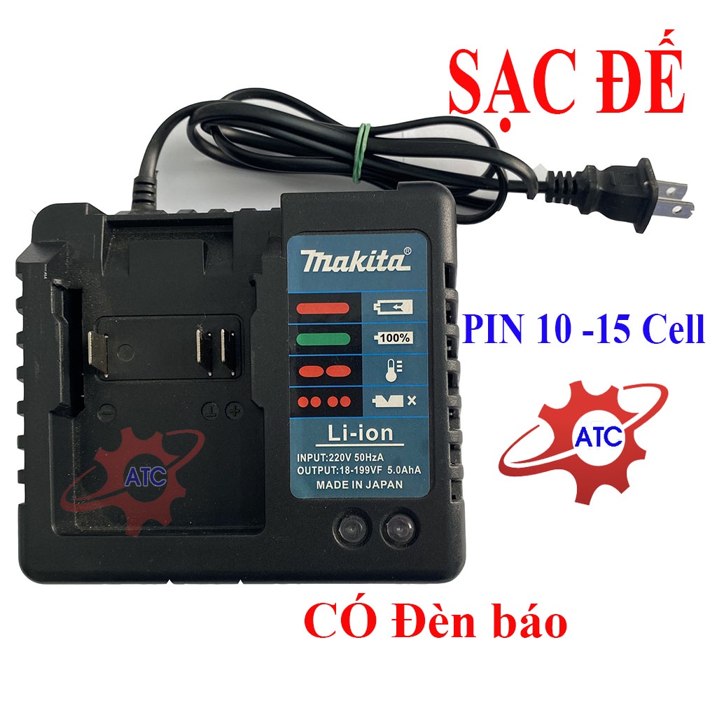 Sạc Pin Makita 10 Cell , Sạc Đế Vào Pin cực Nhanh, Sạc được Pin Hitachi hoặc Dewalt