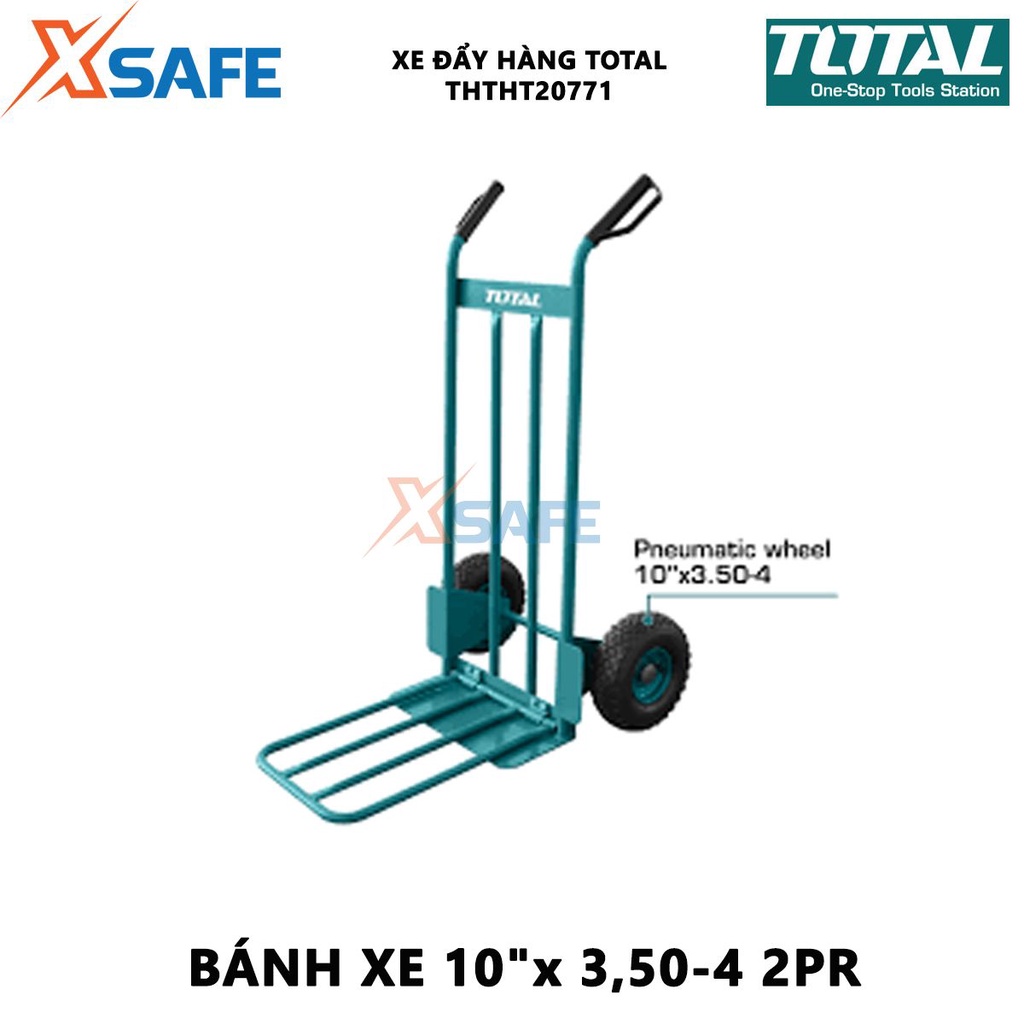 Xe đẩy hàng bằng tay TOTAL THTHT20771 Xe kéo hàng khả năng tải 200kg, bánh xe khí nén, tay cầm nhựa độ bám cao - [XSAFE]