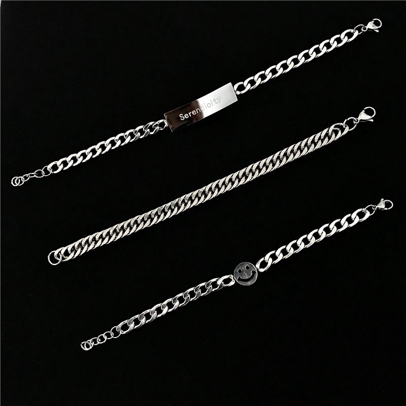 Vòng tay 22117 thép titan phong cách harajuku thời trang đường phố độc đáo dễ phối đồ