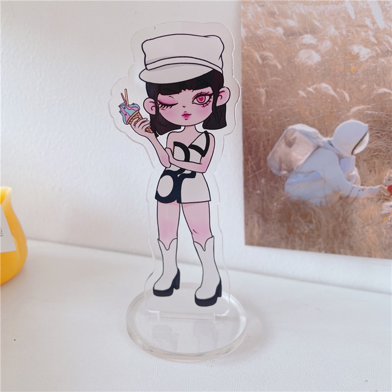 Quạt Đứng Để Bàn Bằng Acrylic Hình Lisa Rose Jisoo Nhóm Nhạc BLACKPINK