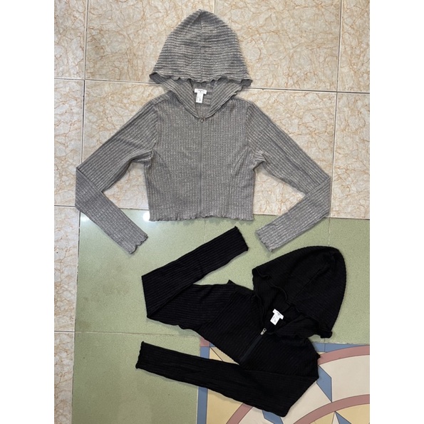 Áo Khoác F21 Dư Xịn Form Lửng Thể Thao Cá Tính Xám Size S