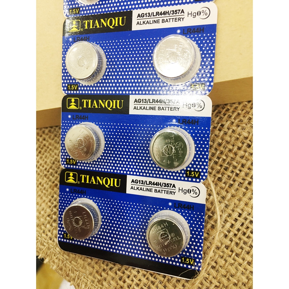 Pin AG13 LR44 357 TianQiu VỈ 10 VIÊN chính hãng dùng cho nhiều thiết bị,...