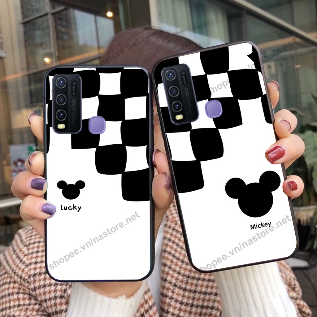 Ốp lưng Vivo Y30 / Y50 trái tim họa tiết caro, mikey họa tiết beabrick kaws cute