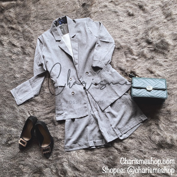 🔥Set Vest Blazer Nữ 2 Lớp Cao Cấp Màu Xám Charisme Ảnh Thật [Áo+Quần] | Có size lớn | May size theo yêu cầu | BigBuy360 - bigbuy360.vn