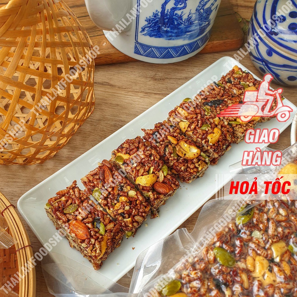 Thanh Gạo Lứt Rong Biển Mix Hạt Dinh Dưỡng Túi 500Gr (Thanh gạo lứt ngủ cốc Rong Biển)