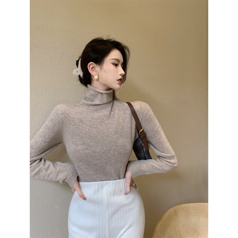 Áo Thun Nữ Tay Dài Cổ Cao Phong Cách Thời Trang Hàn Quốc