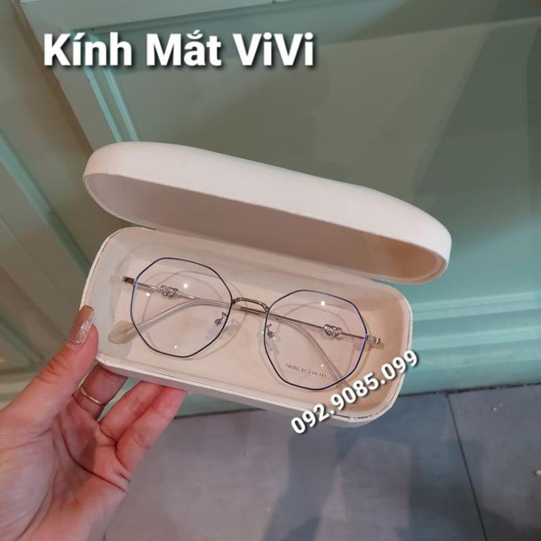 Gọng kính cận kim loại lục giác trái tim - Kính thời trang 0 độ hàn quốc | BigBuy360 - bigbuy360.vn