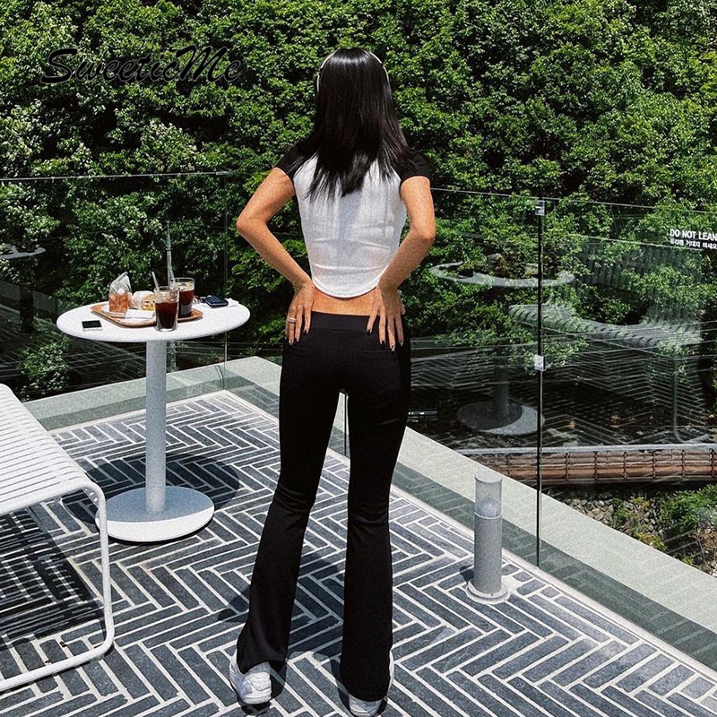 Áo Thun Mỏng Tay Ngắn Màu Sắc Tương Phản Thời Trang Dành Cho Nữ