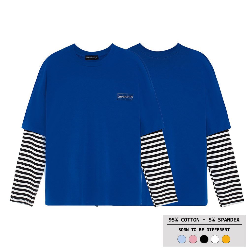 Áo Thun Tay Dài Nam Nữ Form Rộng GODO OUTFITS Phối Tay In Chữ TDO07 Unisex Cặp Đôi Hàn Quốc Outfit Big Size 100% Cotton