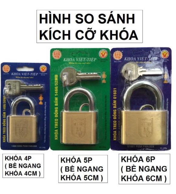 Khoá việt tiệp treo đồng bấm 52MB